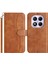 Xiaomi Redmi Için Not 14 Pro 4g Standlı Kılıf Askılı Pu Deri Cüzdan Telefon Kapağı S Şekli Dikiş Tasarım-Kahverengi (Yurt Dışından) 1