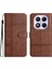 Xiaomi Redmi Note 14 Pro 4g Kılıf Hattı Baskılı Pu Deri Cüzdan Telefon Kapağı-Kahverengi (Yurt Dışından) 1