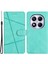 Xiaomi Redmi Note 14 Pro 4g Cüzdan Kılıf Hattı Baskılı Ten Dokunuşlu Deri Flip Telefon Kapağı-Yeşil (Yurt Dışından) 1