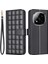 Xiaomi Redmi Için Not 14 Pro+ 5g/not 14 Pro 5g/poco X7 5g Deri Kılıf Cüzdan Kare Izgara Telefon Kapağı-Balck (Yurt Dışından) 1