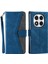 Xiaomi Redmi Note 14 Pro 4g Deri Kılıf Ekleme Dikiş Cüzdan Telefon Kılıfı Bilek Kayışı-Mavi (Yurt Dışından) 1