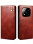 Xiaomi Redmi Için Not 14 Pro 5g/poco X7 5g Kılıf Crazy Horse Doku Mumlu Deri Cüzdan Halkalı Telefon Kılıfı Kapak-Kahverengi (Yurt Dışından) 1