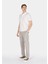 Regular Fit Orta Bel Düz Paça Erkek Bej Pantolon 3