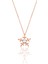 Gümüş Rose Zirkon Tek Taşlı Buz Kristali Kar Tanesi Kolye SGTL12790ROSE 1