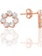 Gümüş Rose Baget Kesim Zirkon Taşlı Yıldız Çiçeği Küpe SGTL12774ROSE 1