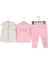 9/24 Ay Bebe Kız Takım 3'lü Yelekli Love Baskılı 1