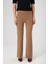 Karamel Nervürlü Yüksek Bel Kadın Pantolon 2
