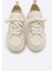 Kadın Yüksek Taban Sneaker Keten Kumaş Bağcıklı Spor Ayakkabı Hesna 8