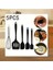 Isıya Dayanıklı Yanmaz Yapışmaz Silikon Spatula Seti 5 Parça Siyah 3