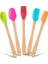 Silikon Spatula ve Fırça Seti, 5 Parça, Karışık Renkli, Bambu Saplı 3