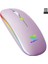 V5.0 Bluetooth & Wireless 2,4ghz Sessiz Kablosuz Mouse Pembe Işıklı Şarjlı 1