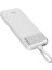 10000MAH 22.5W LED Ekranlı Lightning ve Type-C Kablolu Powerbank Taşınabilir Hızlı Şarj Cihazı Beyaz 2
