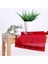 Simli Keten Runner Kırmızı Fırfırlı 45 x 150 1