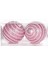 Yılbaşı Topu Pullu Beyaz Şerit Ip Desenli 2'li Paket Pembe 9 cm . 1