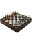 Orta Boy Metal Truva-Sparta Satranç Takımı Antik ve Ceviz Desenli Sandıklı Mdf Tahtası (36 x 36 x 6 Cm.) 2