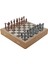 Büyük Boy Metal Osmanlı-Bizans Satranç Tk. Antik ve Mermer Desenli Sandıklı Mdf (36 x 36 Cm.) 1
