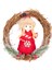 Yılbaşı Süsü Çelenk Kardan Kadın Figürlü Kırmızı 20 x 20 cm . 1