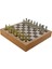 Orta Boy Metal Osmanlı-Bizans Satranç Takımı Parlak ve Rustik Desenli Sandıklı Mdf Tahtası (36 x 36 x 6 Cm.) 2