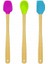 Indigo 3'lü Renkli Bambu Saplı Silikon Spatula Seti Uzun 26 cm 3