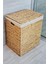 Yapımı Doğal Hasır Katlanabilir Kirli Çamaşır Sepeti, Modern Çamaşır Sepeti, Katlananır Yer Kaplamayan Rattan Kirli Çamaşır Sepeti (44X34 cmYÜKSEKLIK 54 cm) 2