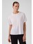 Ekru Bisiklet Yaka Basic Kadın Tişört 2