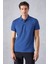 Monaghan Erkek Polo Yaka Relaxed Fit Patlı Düğmeli Kısa Kollu Mavi T-Shirt 1