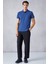 Monaghan Erkek Polo Yaka Relaxed Fit Patlı Düğmeli Kısa Kollu Mavi T-Shirt 2