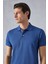 Monaghan Erkek Polo Yaka Relaxed Fit Patlı Düğmeli Kısa Kollu Mavi T-Shirt 5