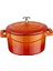 Metal Döküm Mini Tencere, Trendy, 10 Cm, 0.35 L Hacim, Turuncu 2