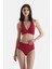 Bordo Tül Detaylı Yüksek Bel Bikini Alt 1