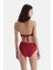 Bordo Tül Detaylı Yüksek Bel Bikini Alt 2