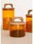 Akasya Kulplu Cam Kavanoz Seti Amber 4 Parça 350 ml 2