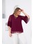 Kolları Piliseli Büyük Beden Violet Bluz 2