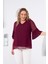 Kolları Piliseli Büyük Beden Violet Bluz 3