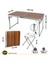 Tabureli Deluxe Katlanabilir Piknik Masası Seti - Ahşap Desen 6