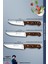 Sürmene Serisi Mutfak Bıçak Seti Et Ekmek Tavuk Sebze Salata Bıçağı 3'lü Set Kahverengi (MFT-020) 2