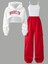 Broklyn Baskılı 3 Lü Crop Takım Kız Çocuk 1