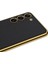 Galaxy S23 Plus Kılıf Deri Görünümlü Kenarları Elektroplating Kaplama Zore Fizyon KAPAK-SIYAH-868043 3