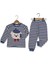 Erkek 1/3 Yaş Çizgili Ayılı 3 Lü Seri Pijama Takım 1