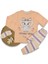 Kız 7/10 Yaş Fıyonklu Fil 4lü Seri Pıjama Takım 1