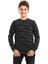 Erkek 13/16 Yaş Jakar Kumaş Çizgili Yaprak Nakışlı Sweat 1