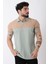 Apaç Yaka Parçalı Desenli Tişört Js C-1026_30424 3
