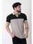 Apaç Yaka Parçalı Desenli Tişört Js C-1026_30424 1