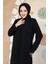 Boncuk Işlemeli Siyah Tesettür Abaya 29120S 2