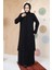 Boncuk Işlemeli Siyah Tesettür Abaya 29120S 3