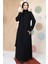 Boncuk Işlemeli Siyah Tesettür Abaya 29120S 4