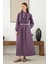 Omzu Büzgülü Poplin Gömlek Retro Violet 3