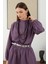Omzu Büzgülü Poplin Gömlek Retro Violet 5