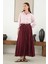 Kraşlı Vual Etek Bordo 5