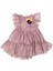 Kız 2/5 Yaş Çiçek Aksesurarlı Fırfırlı Dantel Semantah Elbise 1